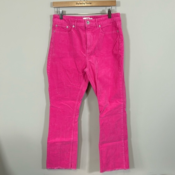 Vineyard Vines Kick Flare Corduroy Jamie High Rise Jeans Pink Sz 30 - Picture 1 of 12